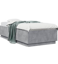 Bettgestell Betongrau 100x200 cm Holzwerkstoff