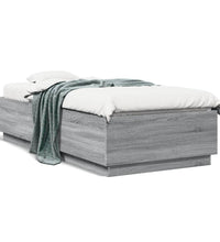 Bettgestell Grau Sonoma 100x200 cm Holzwerkstoff