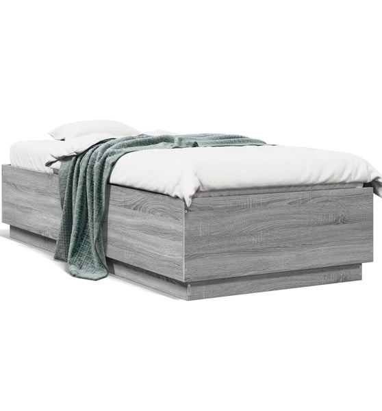 Bettgestell Grau Sonoma 100x200 cm Holzwerkstoff