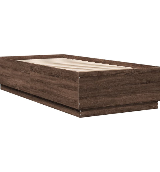 Bettgestell Braun Eichen-Optik 100x200 cm Holzwerkstoff