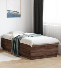 Bettgestell Braun Eichen-Optik 100x200 cm Holzwerkstoff