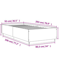 Bettgestell Betongrau 90x200 cm Holzwerkstoff