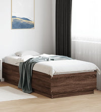 Bettgestell Braun Eichen-Optik 90x200 cm Holzwerkstoff