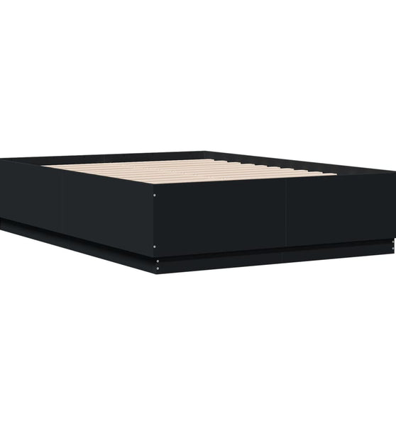 Bettgestell Schwarz 140x190 cm Holzwerkstoff