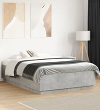 Bettgestell Betongrau 140x190 cm Holzwerkstoff