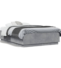 Bettgestell Betongrau 140x190 cm Holzwerkstoff