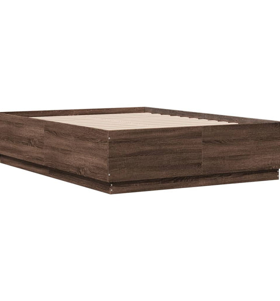 Bettgestell Braun Eichen-Optik 140x190 cm Holzwerkstoff