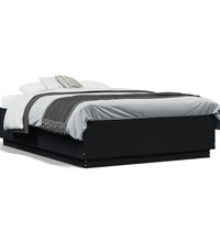 Bettgestell Schwarz 135x190 cm Holzwerkstoff