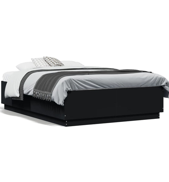 Bettgestell Schwarz 135x190 cm Holzwerkstoff