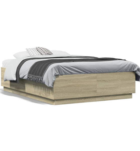 Bettgestell Sonoma-Eiche 135x190 cm Holzwerkstoff