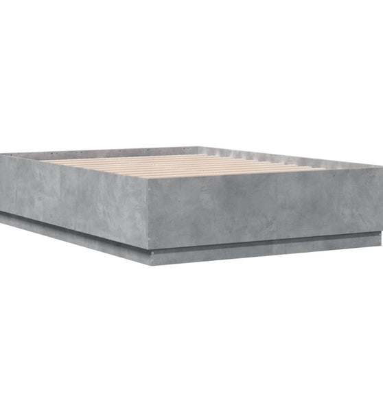 Bettgestell Betongrau 135x190 cm Holzwerkstoff