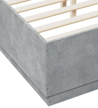 Bettgestell Betongrau 135x190 cm Holzwerkstoff