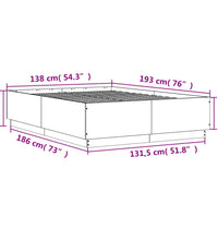 Bettgestell Betongrau 135x190 cm Holzwerkstoff