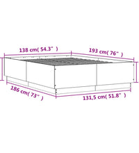 Bettgestell Räuchereiche 135x190 cm Holzwerkstoff