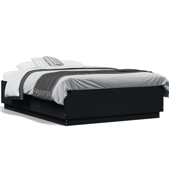 Bettgestell Schwarz 120x190 cm Holzwerkstoff