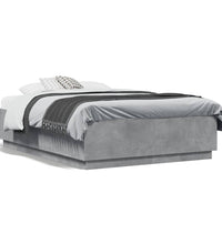 Bettgestell Betongrau 120x190 cm Holzwerkstoff