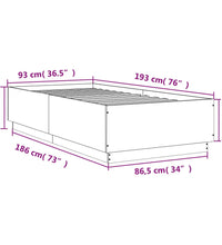 Bettgestell Weiß 90x190 cm Holzwerkstoff