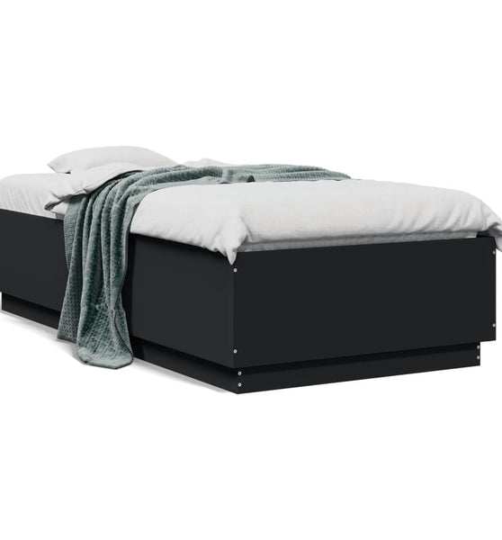 Bettgestell Schwarz 90x190 cm Holzwerkstoff