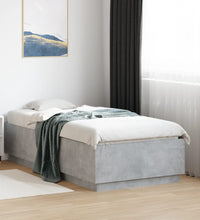 Bettgestell Betongrau 90x190 cm Holzwerkstoff
