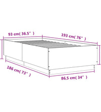 Bettgestell Betongrau 90x190 cm Holzwerkstoff