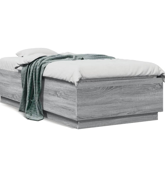 Bettgestell Grau Sonoma 90x190 cm Holzwerkstoff