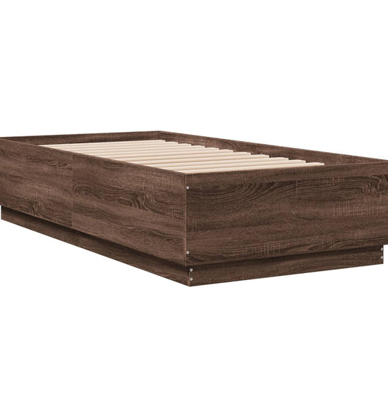 Bettgestell Braun Eichen-Optik 90x190 cm Holzwerkstoff