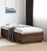 Bettgestell Braun Eichen-Optik 90x190 cm Holzwerkstoff