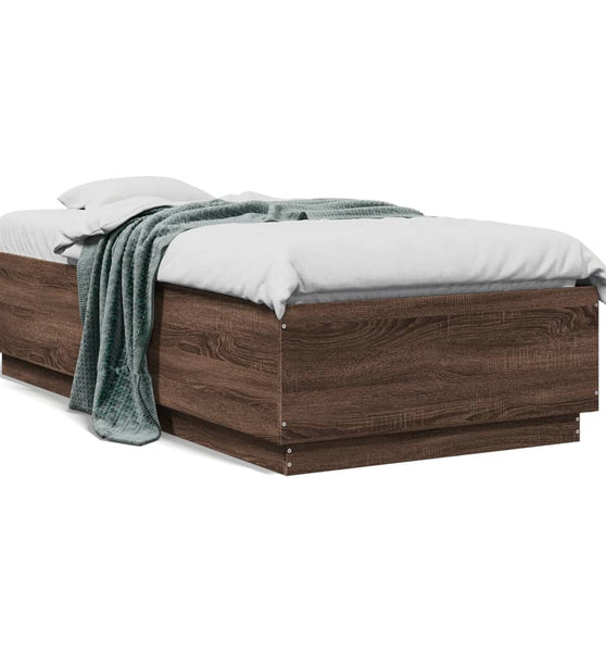 Bettgestell Braun Eichen-Optik 90x190 cm Holzwerkstoff