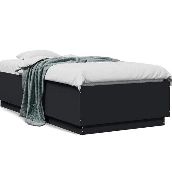 Bettgestell Schwarz 75x190 cm Holzwerkstoff