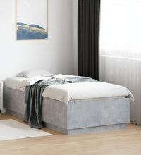 Bettgestell Betongrau 75x190 cm Holzwerkstoff