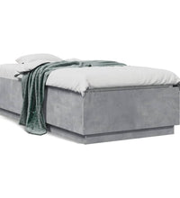 Bettgestell Betongrau 75x190 cm Holzwerkstoff