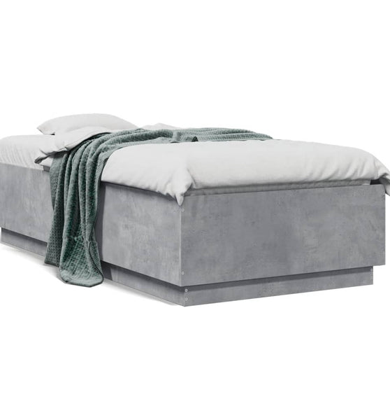 Bettgestell Betongrau 75x190 cm Holzwerkstoff