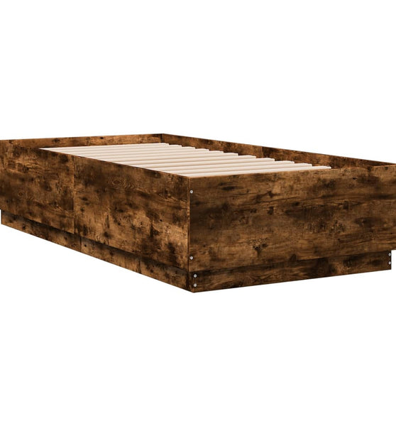 Bettgestell Räuchereiche 75x190 cm Holzwerkstoff