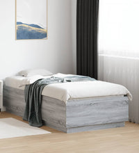 Bettgestell Grau Sonoma 75x190 cm Holzwerkstoff