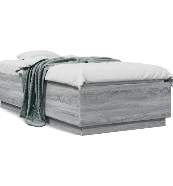 Bettgestell Grau Sonoma 75x190 cm Holzwerkstoff