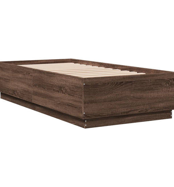 Bettgestell Braun Eichen-Optik 75x190 cm Holzwerkstoff