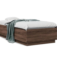 Bettgestell Braun Eichen-Optik 75x190 cm Holzwerkstoff