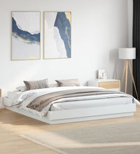 Bettgestell mit LED Weiß 200x200 cm