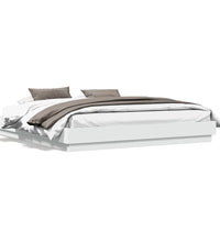 Bettgestell mit LED Weiß 200x200 cm