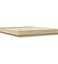 Bettgestell mit LED Sonoma-Eiche 200x200 cm