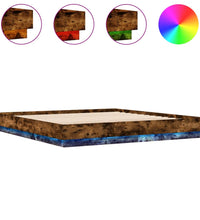 Bettgestell mit LED Räuchereiche 200x200 cm