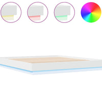 Bettgestell mit LED Weiß 180x200 cm