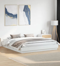 Bettgestell mit LED Weiß 180x200 cm