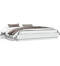 Bettgestell mit LED Weiß 180x200 cm