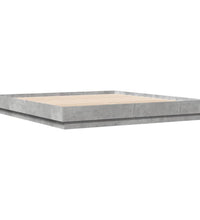 Bettgestell mit LED Betongrau 180x200 cm