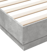 Bettgestell mit LED Betongrau 180x200 cm