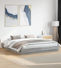 Bettgestell mit LED Grau Sonoma 180x200 cm