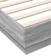 Bettgestell mit LED Grau Sonoma 180x200 cm