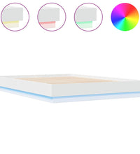 Bettgestell mit LED Weiß 160x200 cm