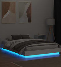Bettgestell mit LED Weiß 160x200 cm